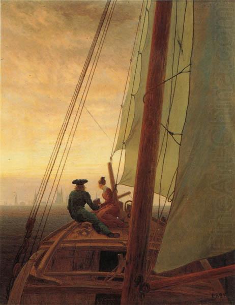On a Sailing Ship, Caspar David Friedrich